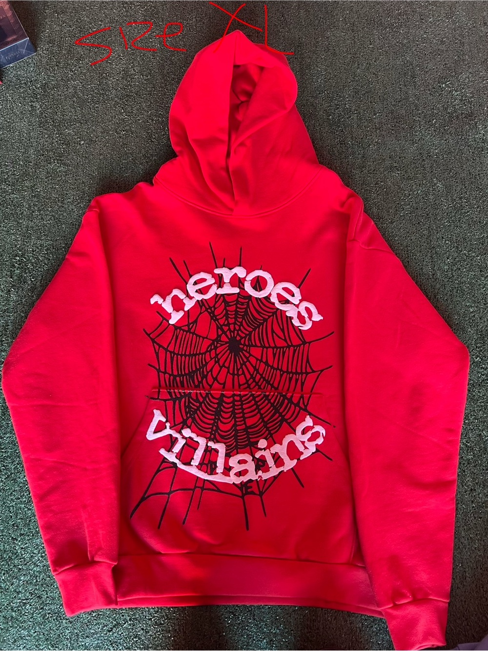 Red Graphic Crewneck Hoodie - Men's